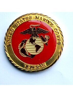 USMC Veteran Challenge Coin Eagle Service to a Grateful Nation Marine
